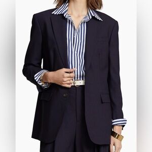 Polo Ralph Lauren (NWT $698) Women’s Two Button Wool Blend Blazer Navy Sz 12